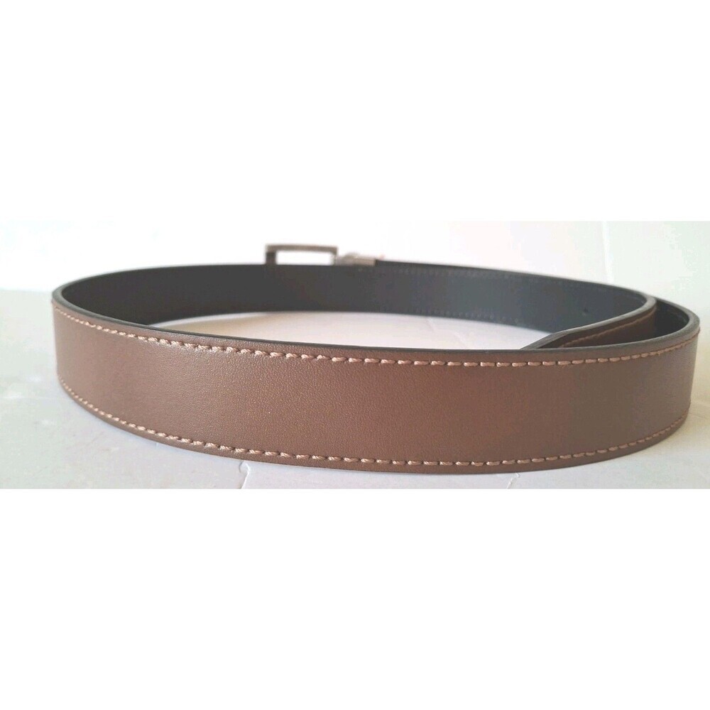 Boconi Reversible Dress Belt Black Brown Mens Sz 40 / 100 Silver Buckle 1 1/4" - Picture 5 of 7